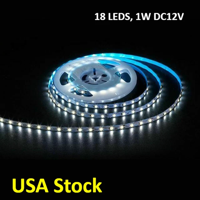 USA 65.6FT 2835 Waterproof Flexible LED Strip Bendable S Type, 18 LEDS, 1W DC12V