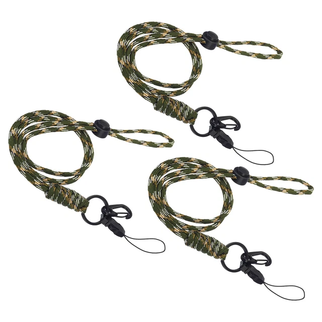 3Pcs Neck Lanyard w Hook Badge Lanyards Adjustable Strap Keychain Camo Green