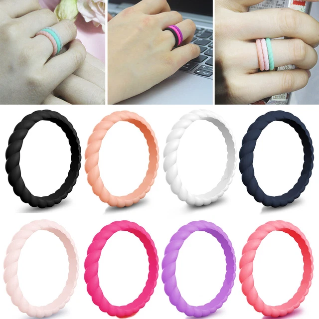 OIDEA Bague De Sport En Silicone Pour Homme : Bague De Fiançailles Douce Et Respirante De 8 Mm De Large, Sept Couleurs, Taille 17 à 32 - Pour Fêtes, Usage Quotidien, Cadeau