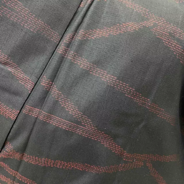 VINTAGE Japanese Kimono Oshima Tsumugi Silk tumugi Wear Haori black 1057 2