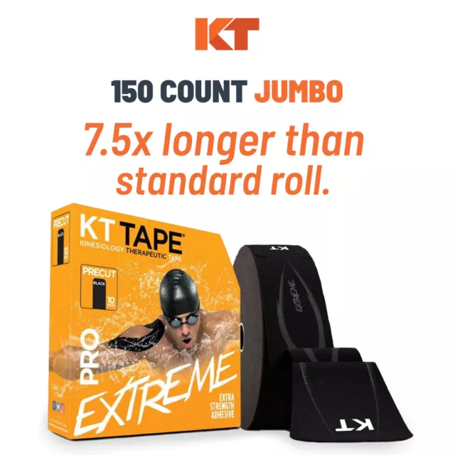 "Cinta deportiva KT Tape PRO extrema, cinta deportiva sintética jumbo kinesiología, 150 unidades, 10""" 3