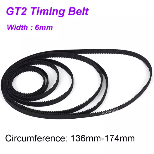 GT2 2mm Pitch 6mm Width Closed Loop Synchronous Timing Belt for Pulley CNC 3D