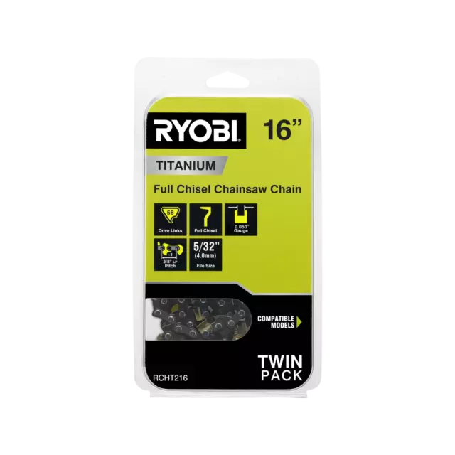 Ryobi 16” Titanium Chainsaw Chain - Twin Pack