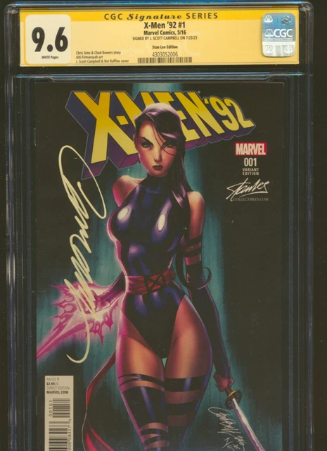 X-Men 92 #1 CGC SS 9.6 Signed J Scott Campbell Variant, Stan Lee Collectibles