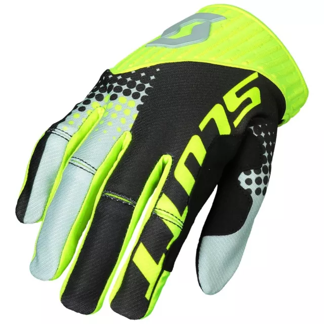 Guanti Gloves Moto Enduro Cross Mx Scott 450 Angled Nero Giallo Fluo  Tg Xl