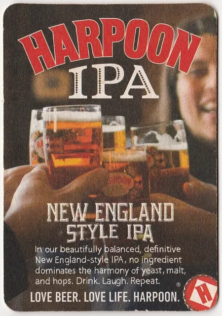 Harpoon Brewery  IPA Beer Coaster  Boston MA