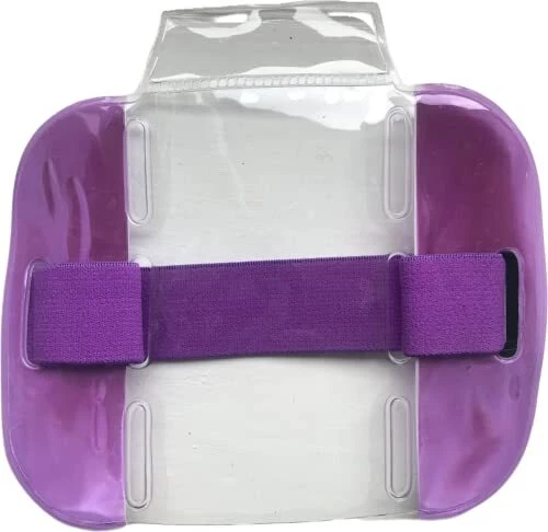 High Visibility Purple Reflective Armband ID Card Badge Holder with Adjustabl...
