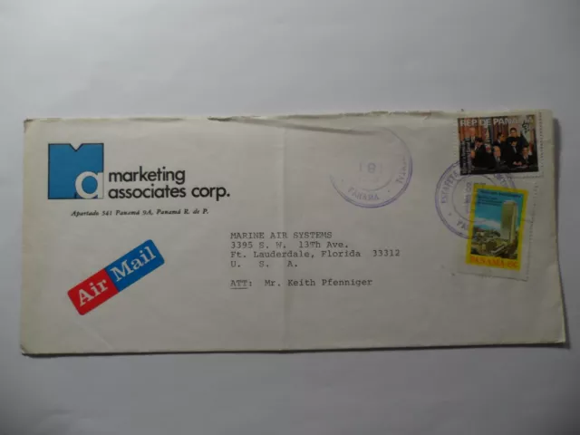 Worldwild : Panama 1978 Airmail Panama Canal Treaties Stamp Cover Used To Mo Usa