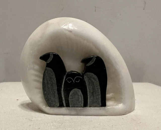 Stone Carved Penguin Family Alaska?