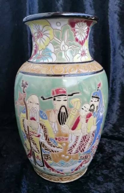 Asiatische Vase Keramik China Japan alt signiert Asien ca 28 cm unbeschädigt
