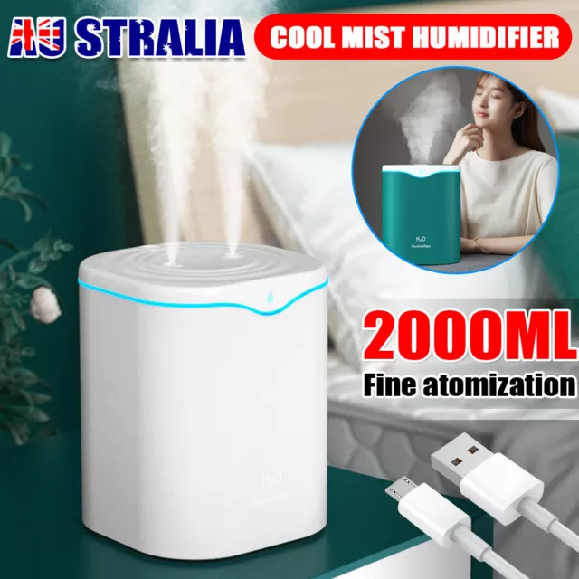 2L Air Humidifier Ultrasonic Cool Mist Steam Purifier Aroma Beauty Home Bedroom