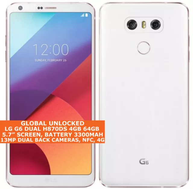 Débloqué LG G6 Dual H870ds 4gb 64gb Quad-Core 5.7 " Digitales Double SIM Android 3