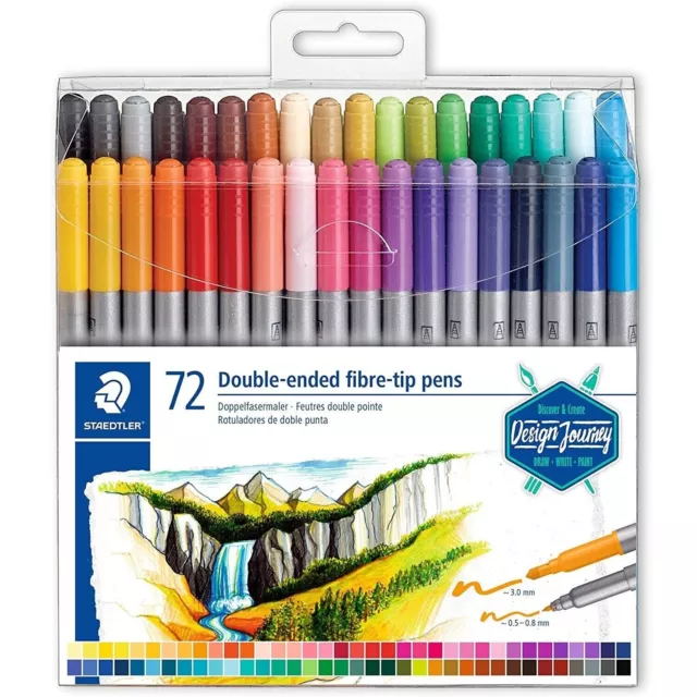Staedtler Calligraphy Markers - Double Ended - Assorted Colours (Pack of 5), 3002 C5