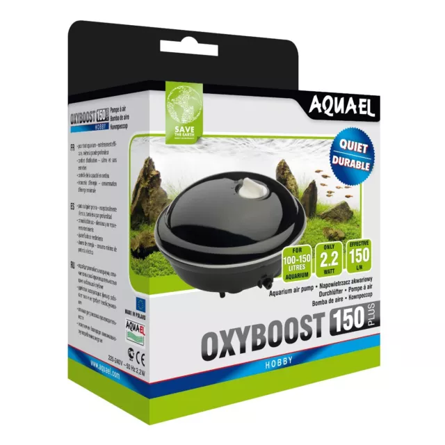 Aquael Pompe A Air Oxyboost Avr 150 Plus - Membrane Lüfterpumpe Aérien Aquariums