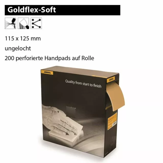 MIRKA GOLDFLEX SOFT 115 x 125mm Rolle 200 Handpads P150-P1000