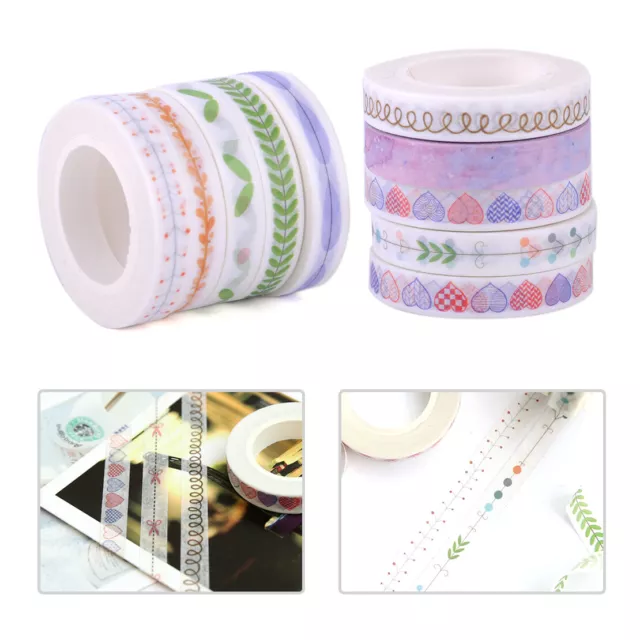 10 Rolls Printing Washi Tape Adhesive Scrapbook Handicraft Gift Box 8mmx10M Li