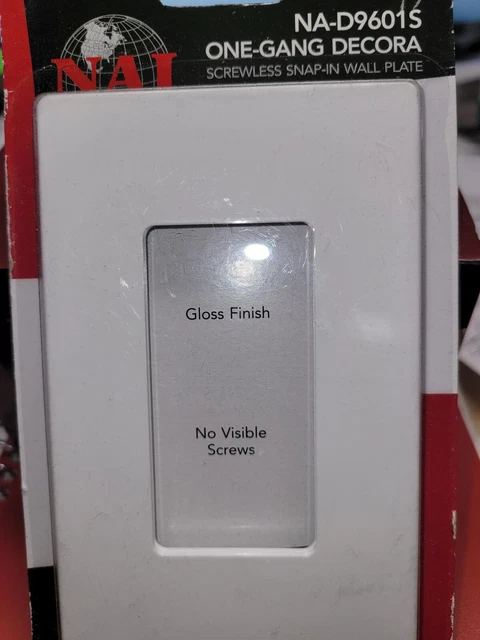 One Gang Screwless Decora  White Wallplate NEW for V/D or Electric QUANTITY 22