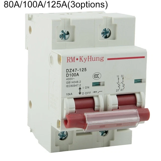 Disjoncteur Air Interrupteur PC Ininflammable Rail Installation 125A 2P Dc 80A