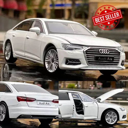 1:18 AUDI A6 Alloy Car Model Diecast & Toy Metal Vehicle Car Model  Collection Sound and Light High Simulation Childrens Toy Gift