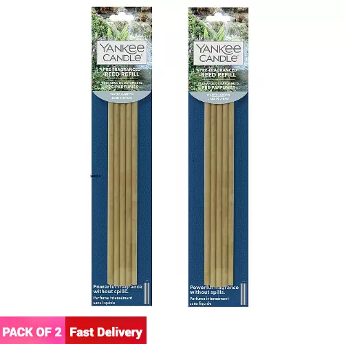 2 x Yankee Candle Water Garden Reed Diffuser Sticks Pre Fragranced 5 Count New