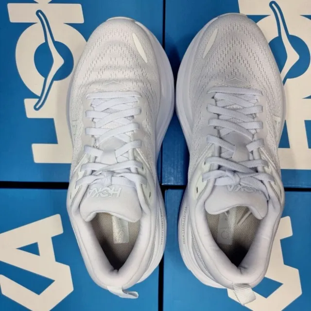 New Classic White Hoka One One Bondi 8 Women's Running Shoes Gym Workouts 【New】