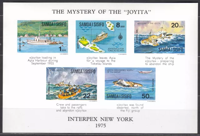 Samoa: F-Ex22156 I Sisfo 1975 Ship, Mystery Of Joyita, Interpex New York Mnh