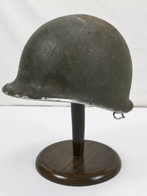 #126 Original US WW2 M1 Stahlhelm Helm Glocke vorne gebördelt