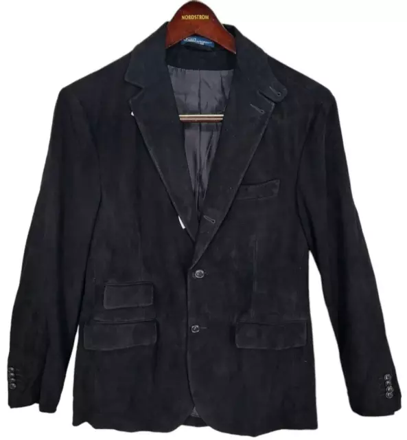 POLO RALPH LAUREN Blazer Sz. Medium, Suede Leather Single Breasted Jacket $995