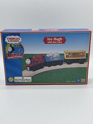 Learning Curve Wooden Thomas Train Ivo Hugh with Zoo Cars! New!