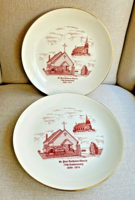 Porcelain 10" St Petri Lutheran Church 75th Anniversary Platters