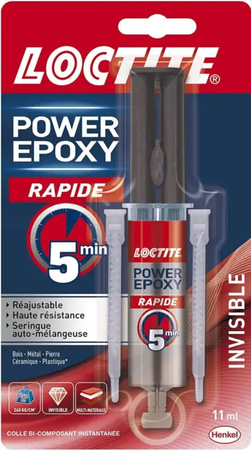 Colle Power Epoxy Rapide 5 Minutes 11 Ml, Colle Epoxy Réajustable