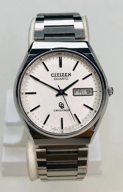 Citizen Quartz Crystron Dress watch 7300 4-730381 looks great 1978 165