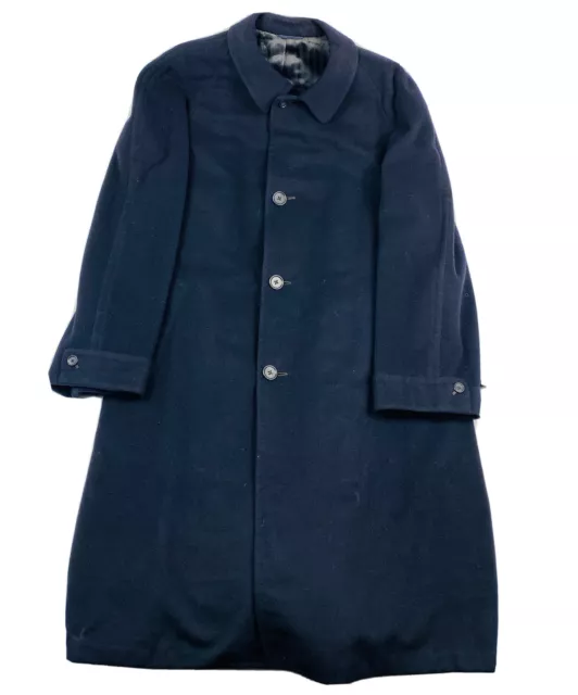 Embassy VTG Vicuna Wool Blend Navy Heavy Trench Coat Size Mens Large