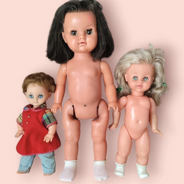 2 Poupées Anciennes à Disques : Bella Et Famosa (années 70, Plastique)