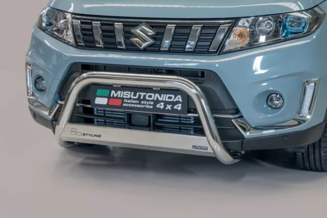 Protezione Anteriore  Bull Bar Omologata Inox D.63 Per Suzuki Vitara '19> .