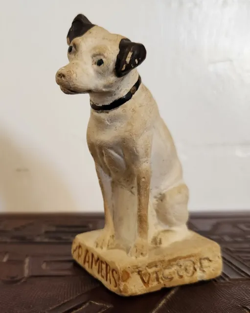 Vintage RCA Victor Nipper Chalkware Original Dog Statue Kramers Victrola