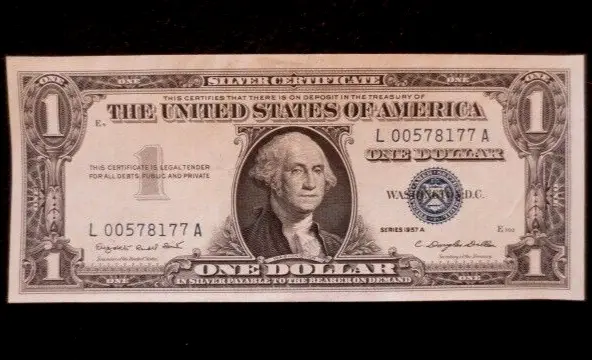 ** $1 Dollar Bill** Silver Certificate** 1957A Series **Uncirc. Mint Condition