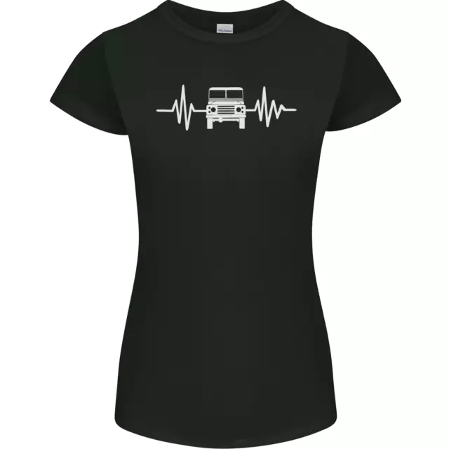 4X4 Heart Beat Pulse Off Road Roading Womens Petite Cut T-Shirt