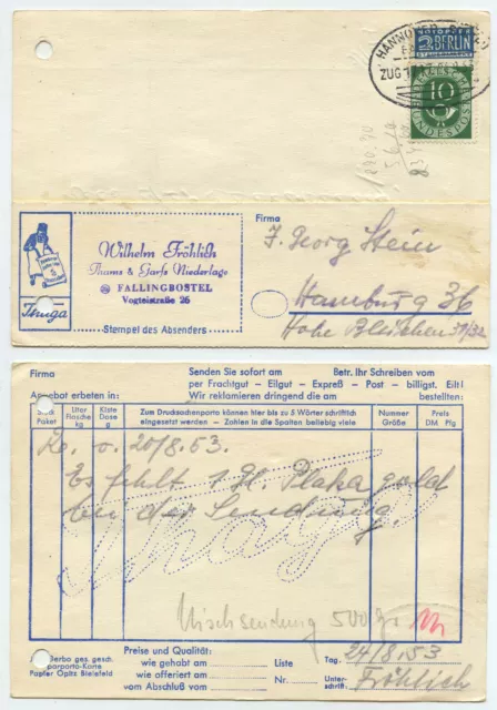 70381 - Bahnpoststempel: Hannover-Soltau - Zug 1717 - 24.8.1953