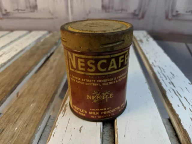 Vintage Nestle milk nescafe can box canister advertising leche display only