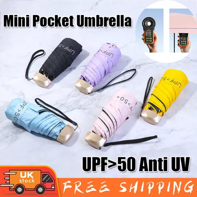 Mini Pocket Ultra Light Umbrella UPF>50 Anti UV Portable Folding Rain Windproof