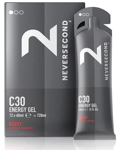 NEVERSECOND C30 Boîte de 12 Sachets de Gel Energétique 60ml Baie