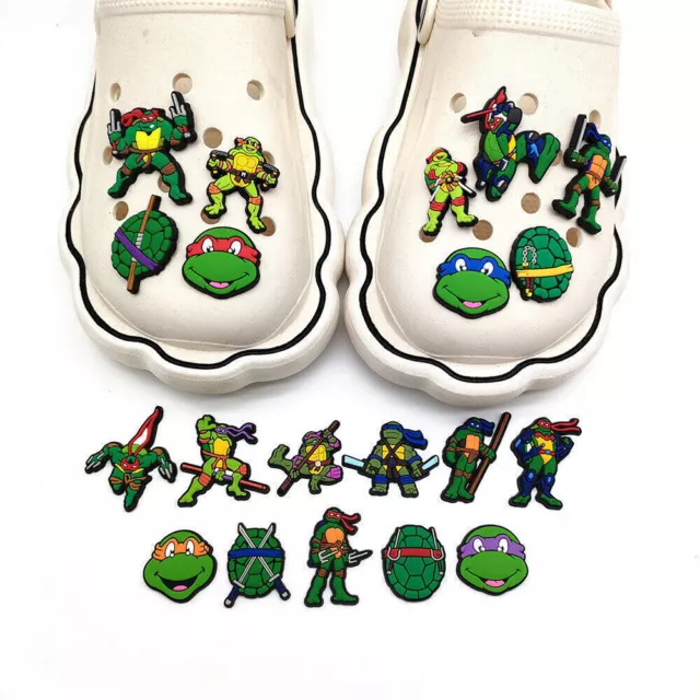 20 Pcs Ninja Turtles Shoes Charms Clogs Croc Jibbitz Shoes Sandals DIY Decors