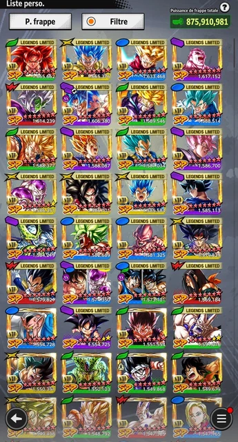 Compte Dragon Ball Legends Avancé Pour Android - Gros Compte Avec Personnages Rares - Neuf (accès)