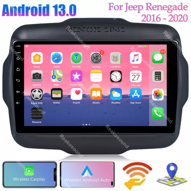 For Jeep Renegade 2016-2020 Android13 Carplay Car FM Radio Stereo Player GPS BT