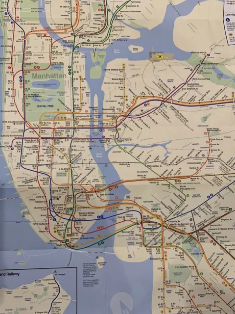 NYC Map Aug 2023 New York City MTA Transit Subway Rail Collectible Souvenir