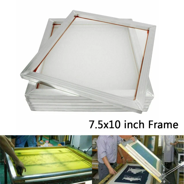 7.5"x10" Stretched Aluminum Silk Screen Frame with 80/120/180 White Mesh 1PCS