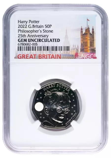 2022 50p Great Britain Harry Potter NGC Gem BU King Charles Coin #1/4 in Set