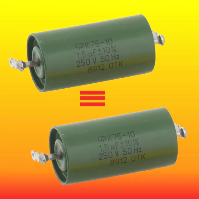 1.5 uF 250 V MATCHED RUSSIAN HYBRID PAPER IN OIL PIO AUDIO CAPACITORS K75-10
