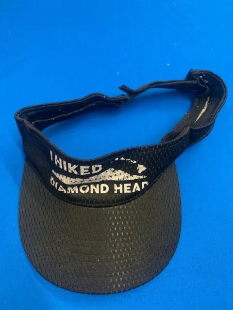 I Hiked Diamond Head Visor Hat Cap Adjustable Black White Pre Owned HT 93 28